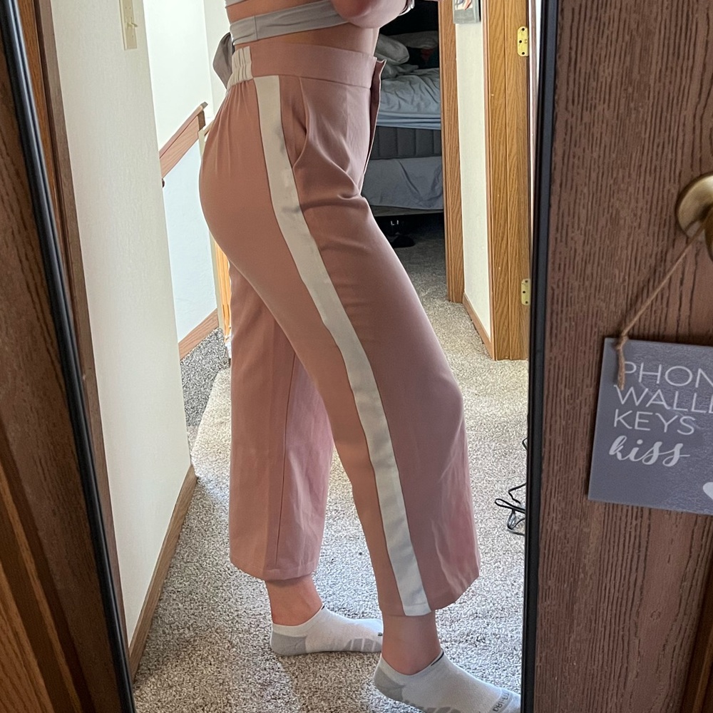 Wide leg fashion pants high rise